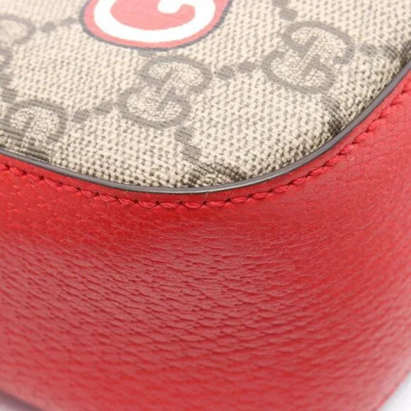Gucci Shoulder Bag GG Supreme Beige Red Apple Print Canvas Beige Red Multicolor - Picture 5 of 6